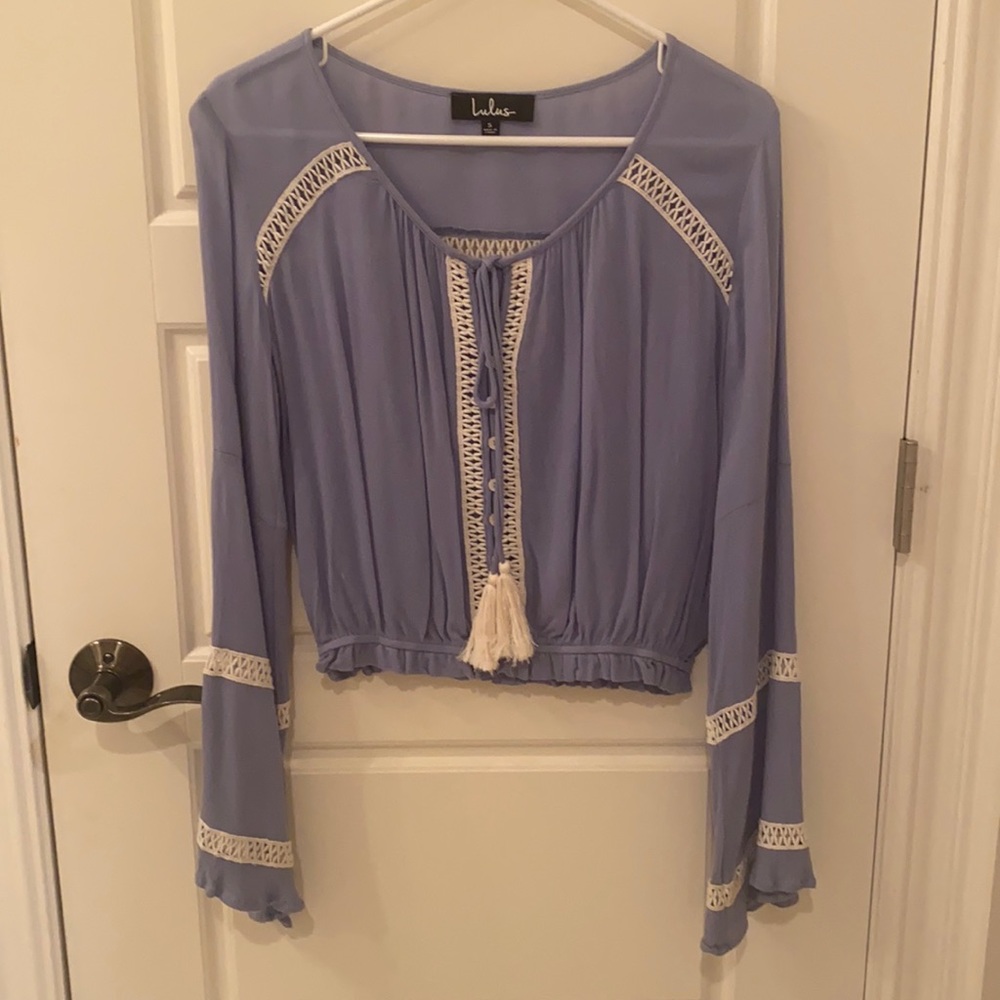 Lulus Long Sleeve Crop Top size Small